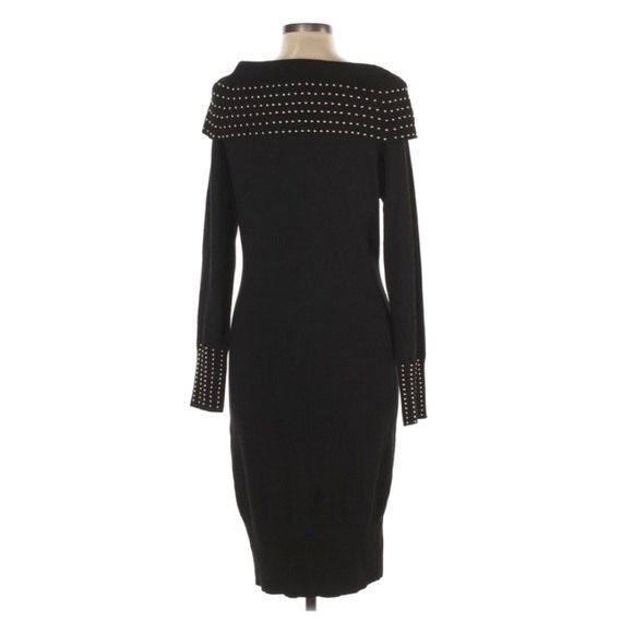 Questions Women's Casual Sweater Pull Over Dress With Gold Studs Size L - Picture 2 of 2